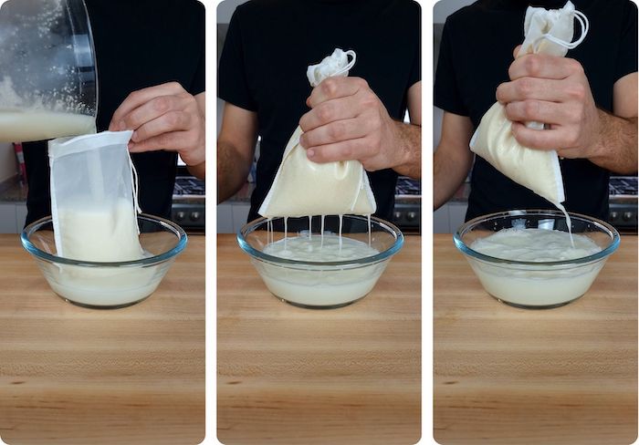 straining milk