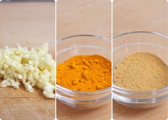 garlic, tumeric and adobo seasoning