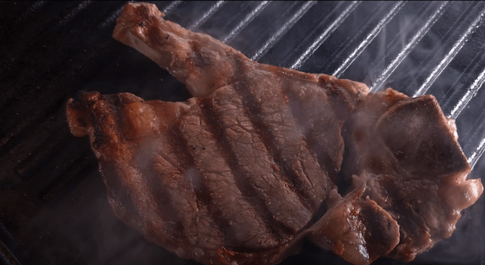 steak being grilled