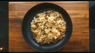 bowl of mushroom risotto