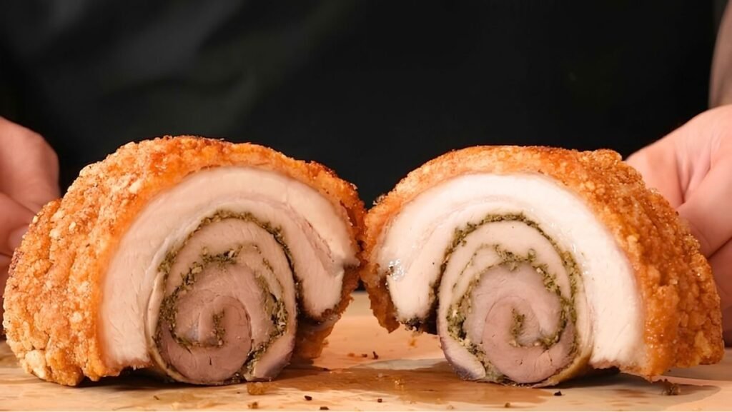 porchetta sliced in half