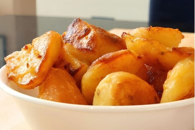 bowl of crispy golden roast potatoes