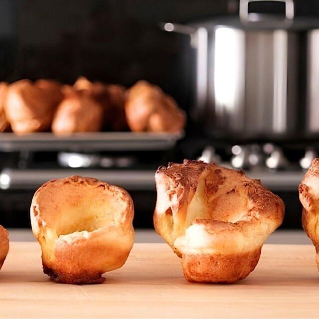 4 different sized Yorkshire puddings from 4 different recipes
