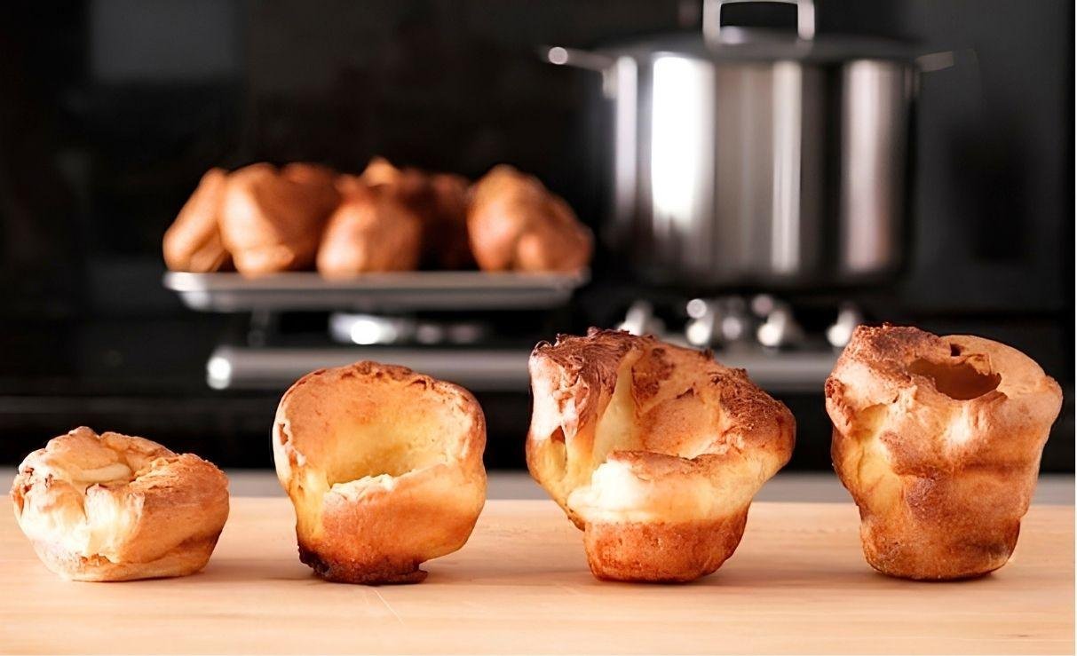 4 different sized Yorkshire puddings from 4 different recipes
