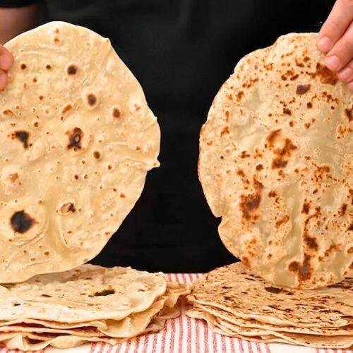 Ben Goshawk holding two soft flatbreads