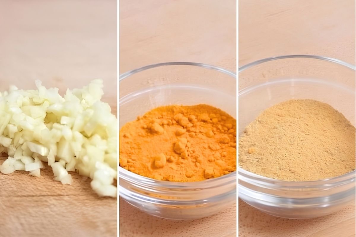 Garlic, turmeric and adobo seasoning