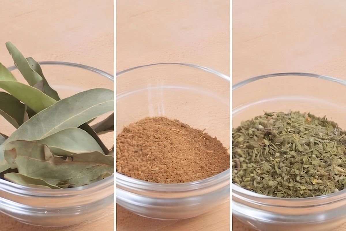 the spices for the rice. Bay leaves, ground cumin, dried oregano