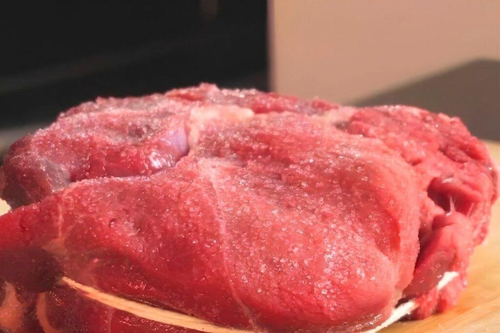 salt on steak